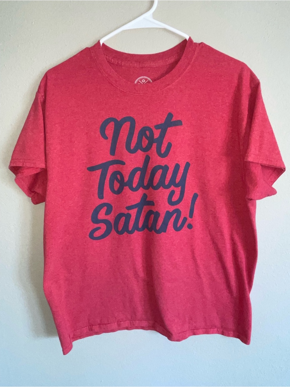 Red Graphic Tee - "Not Today Satan!"